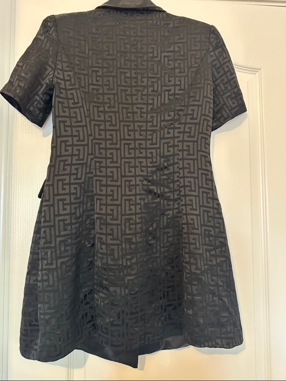 Balmain Black Jacquard Double-Breasted Blazer dress with Gold Buttons - Picture 7 of 7